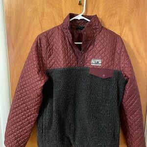 Patagonia Women’s Mixed Snap T Pullover Maroon and Gray